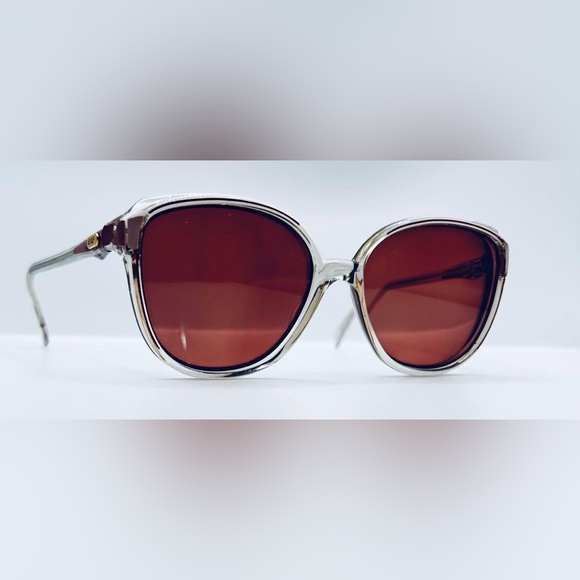 Vintage Adolfo AD-1 Burgundy Translucent Oval Sunglasses Frames Only main image 8